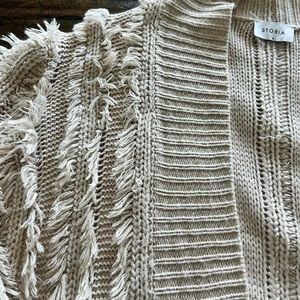 Beige feathered cardigan